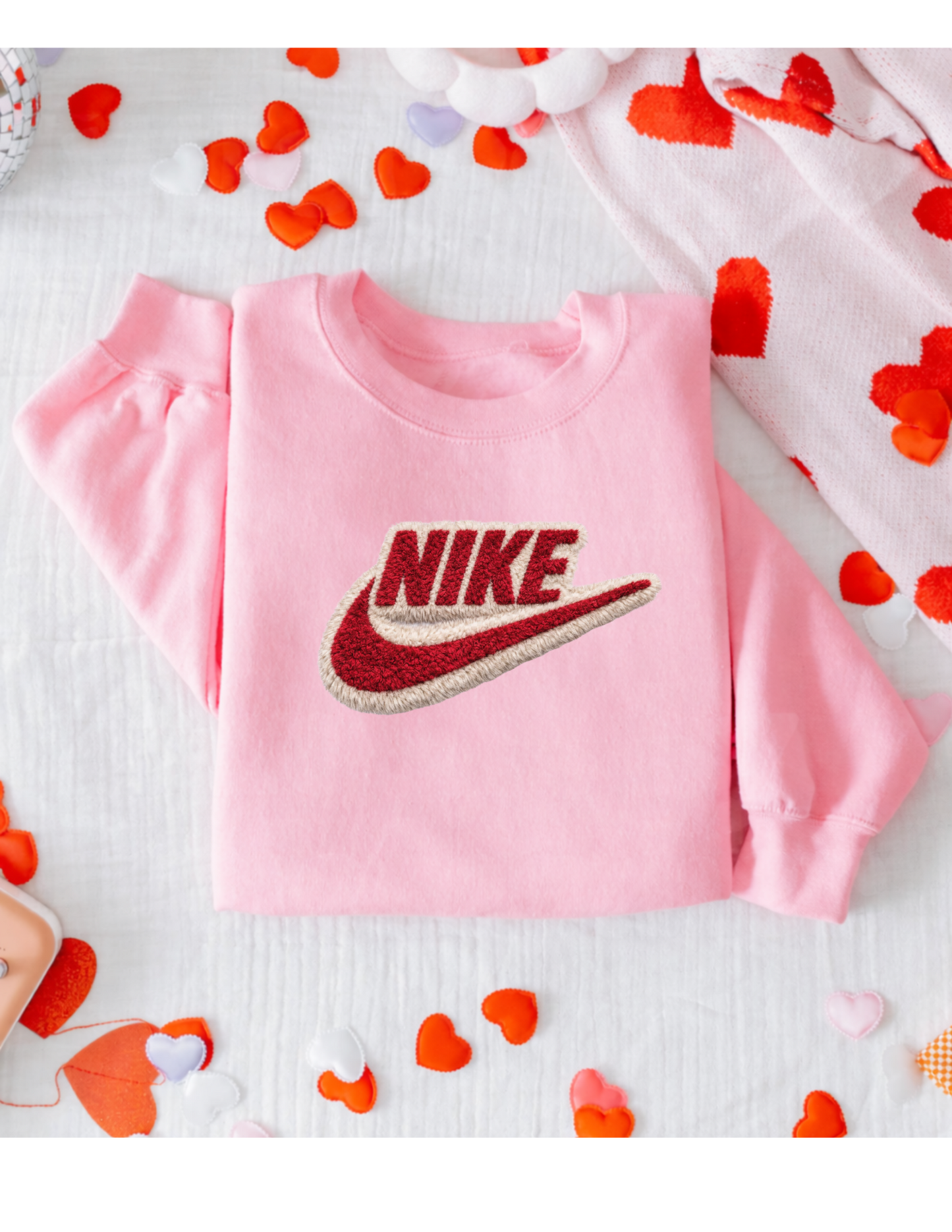 Faux Chenille Valentine Swoosh Sweater