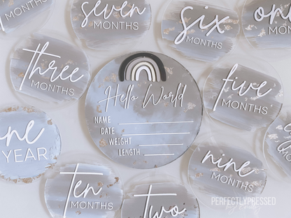 Custom Welcome Baby Month Acrylics