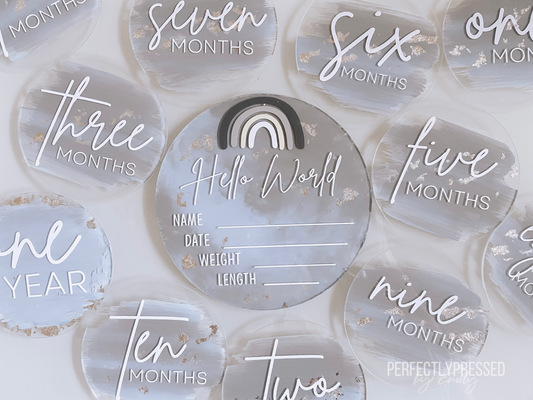 Custom Welcome Baby Month Acrylics
