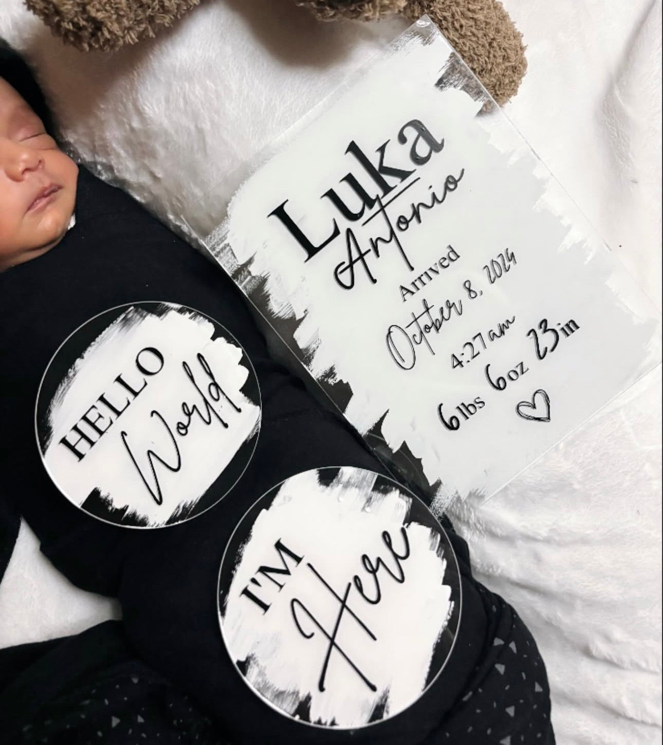 Custom Welcome Baby Month Acrylics